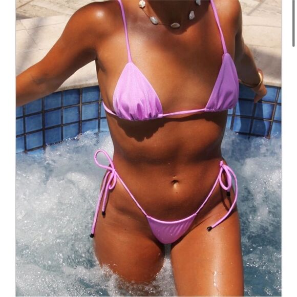 Isidora ITL Swim Mila Bikini Top Triangle Halter In Violet Purple Size M - Picture 8 of 8